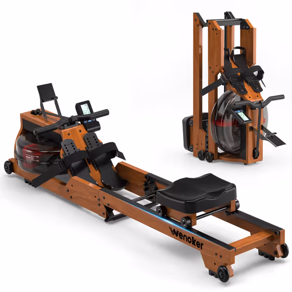 WENOKER Wooden Foldable Water Rowing Machine